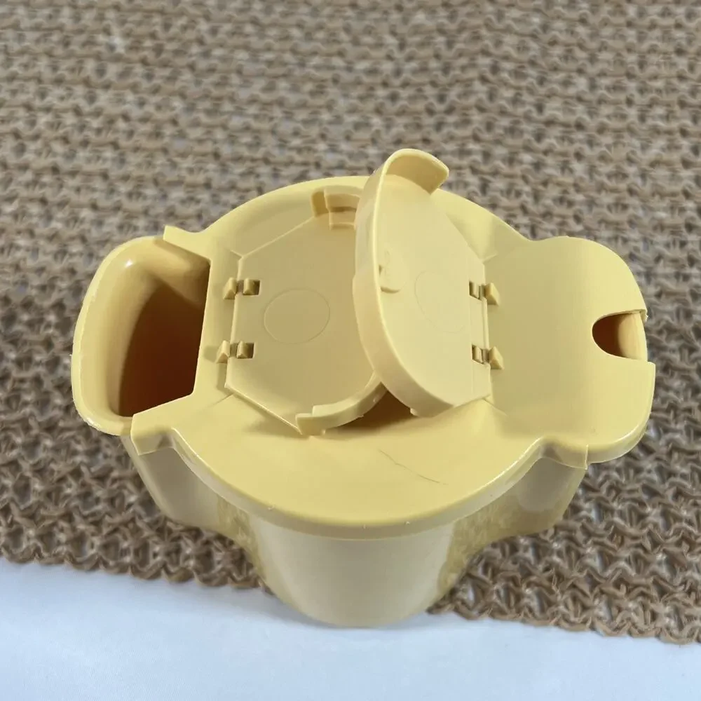 Vintage Tupperware Harvest Gold Double Flip Pour Sugar Bowl Container Yellow 577